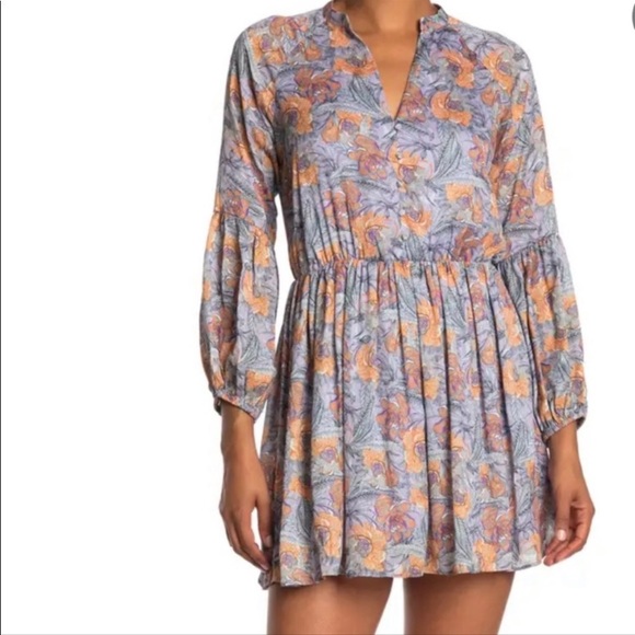 NWT NSR Andra Flared Floral Mini Dress - Picture 3 of 4